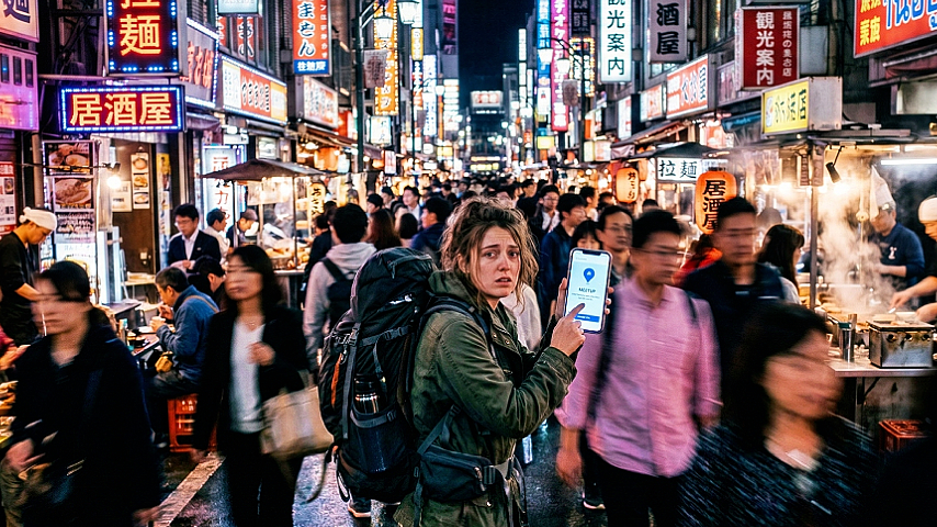 Lost Tourist in City